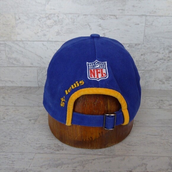 Vintage St. Louis Rams Hat Blue Logo Athletic Strap Back Cap NFL Pro Line - Picture 4 of 8